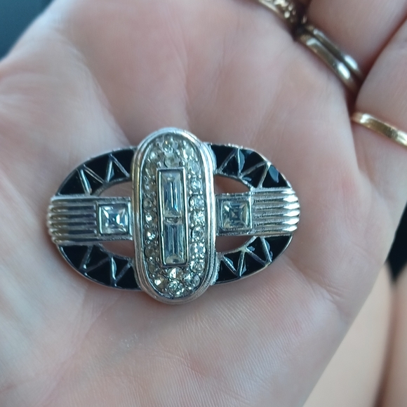 Vintage RARE Givenchy Rhinestone Enamel Brooch - Picture 1 of 4